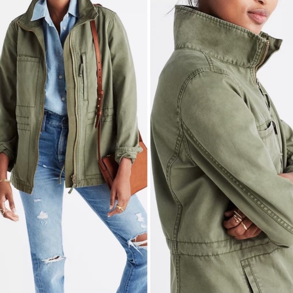 MADEWELL Fleet Jacket Military Army Green Utility Size XS Full Zip - Picture 1 of 15